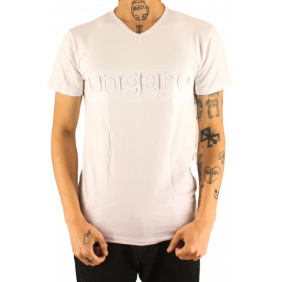 Uni Short Sleeve T-Shirt V Neck Large Logo