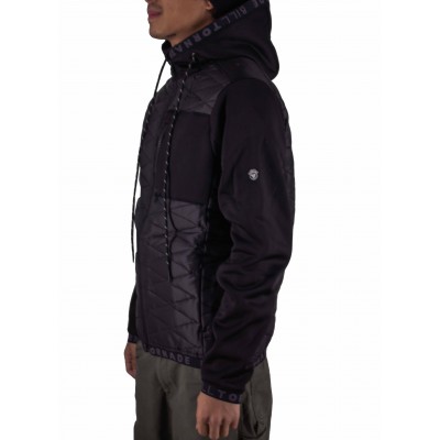 Chaqueta de bi-material con capucha