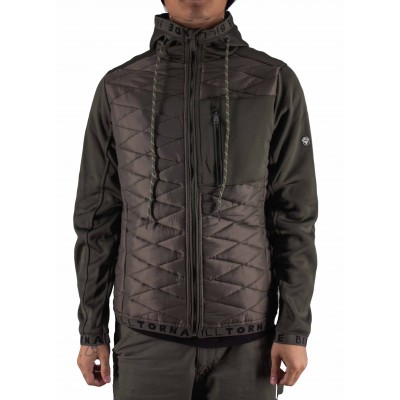 Bi-Material-Jacke mit Kapuze