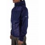 Bi-material jacket with hood