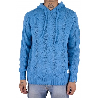 Pull maille capuche uni