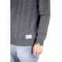 Einfarbiger Kapuzen-Strickpullover