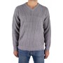 Einfarbiger Pullover mit V-Ausschnitt