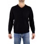 Einfarbiger Pullover mit V-Ausschnitt