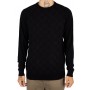 Round neck sweater checkered effect