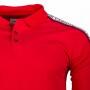 Einfarbiges Langarm-Poloshirt