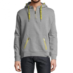 Sweat-shirt zippé à capuche tricolore sweat cerruti 1881 barentin gris