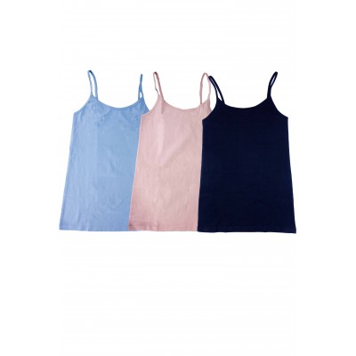 pack de 3 débardeurs femme bleu ciel rose bleu marine