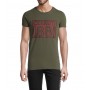 Camiseta de manga corta patrón de cuello redondo frente